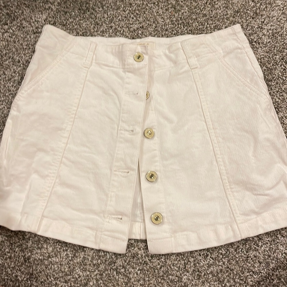 corduroy button mini skirt